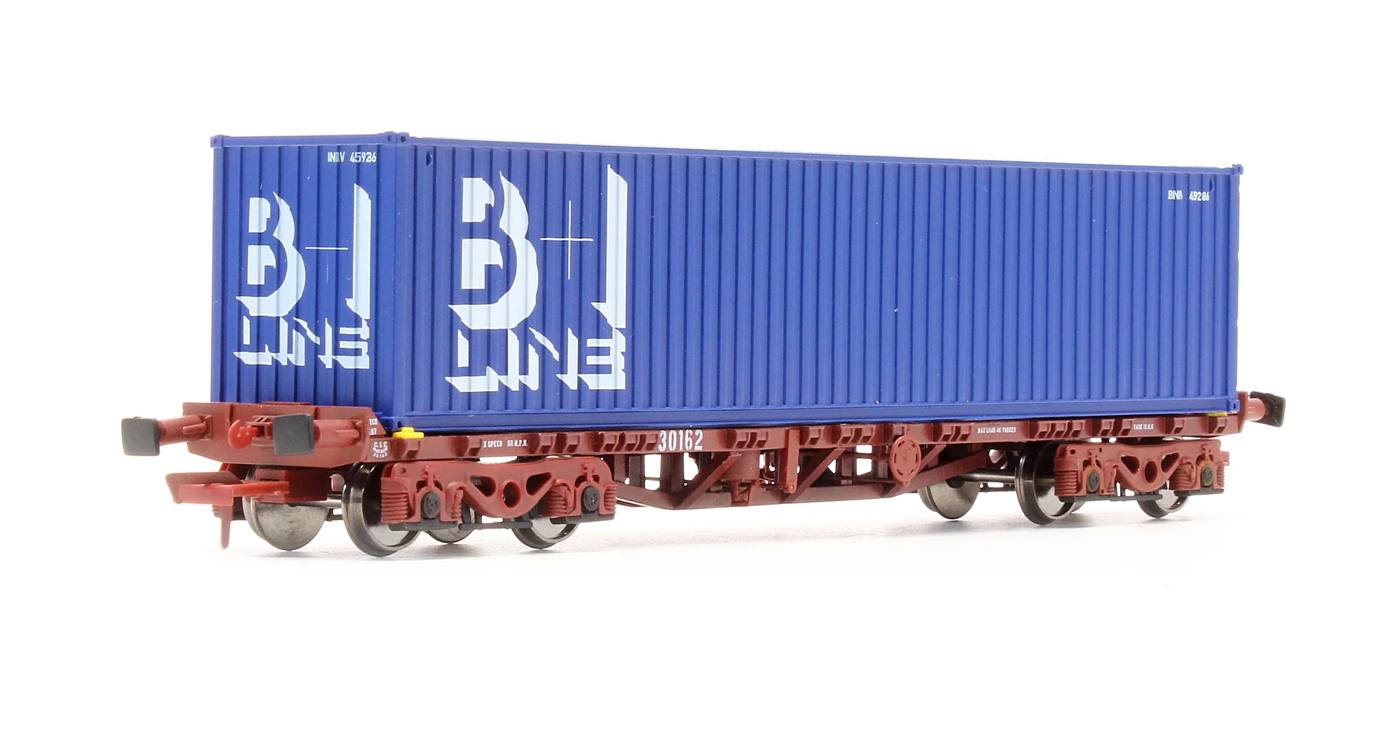 Pre-Owned IRM1061 CIE / IR 42ft Bogie Flat Wagon with B&I Container - Set 2 - Image 4