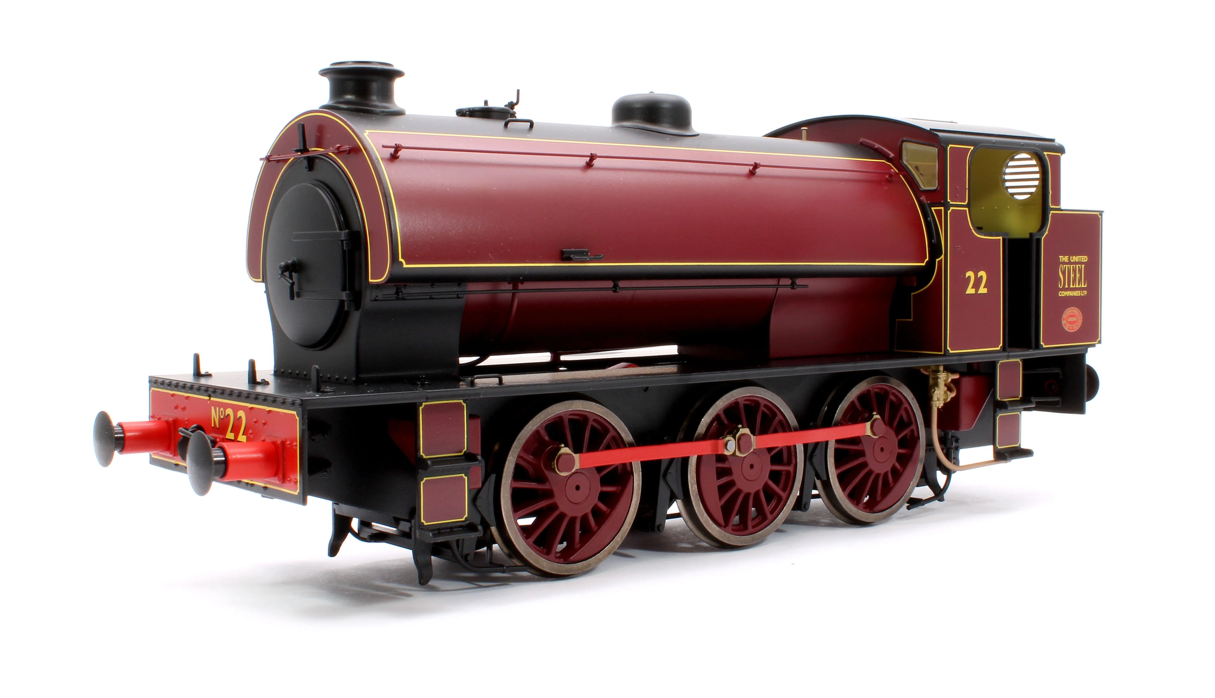 7S-094-008D J94 Austerity United Steel Lined Red No 22 0-6-0 locomotive - DCC Fitted