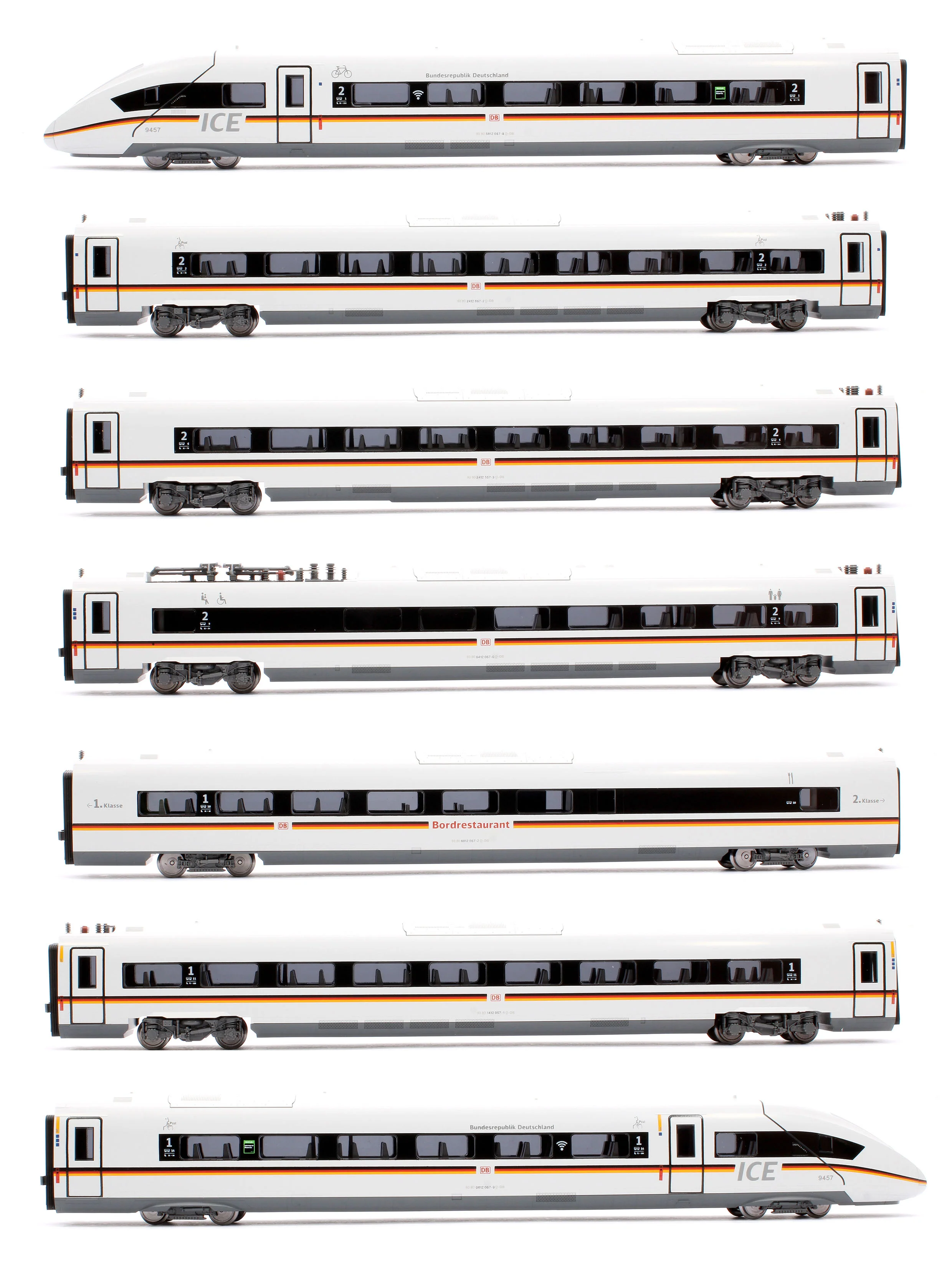 10-2024 45566 DBAG BR412 057 ICE4 German Stripe EMU 7 Car Powered Set VI