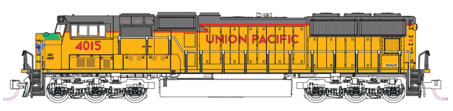 176-4015 EMD SD70M Flat Radiator Union Pacific Excursion 4015