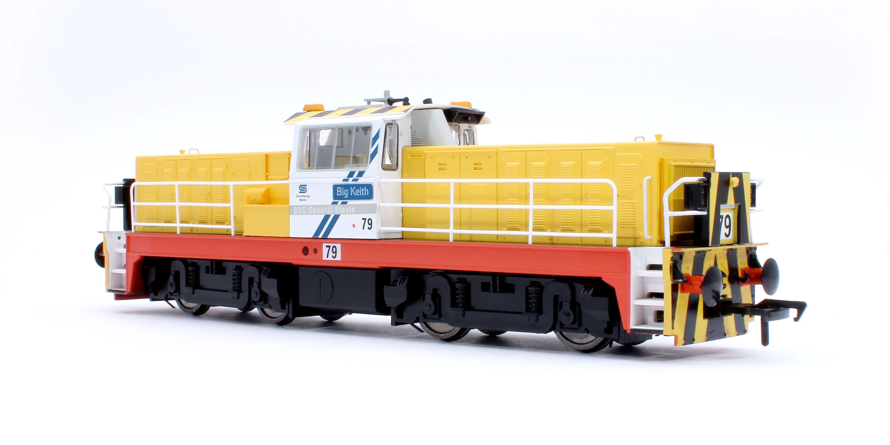 KRM-HUN-OO-S-79 Hunslet Bo-Bo in British Steel Yellow/White "Big Keith" No.79 Diesel Locomotive - DCC Sound - Image 4