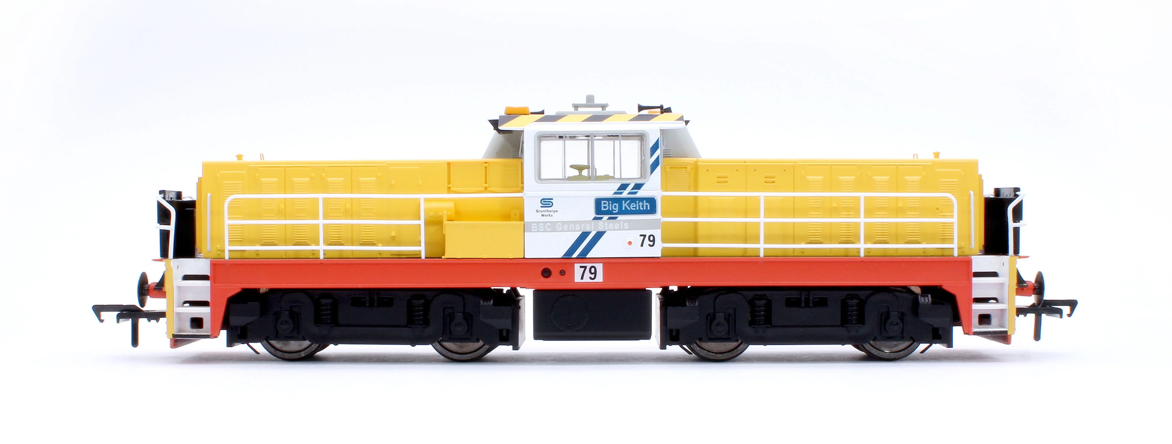 KRM-HUN-OO-S-79 Hunslet Bo-Bo in British Steel Yellow/White "Big Keith" No.79 Diesel Locomotive - DCC Sound - Image 5
