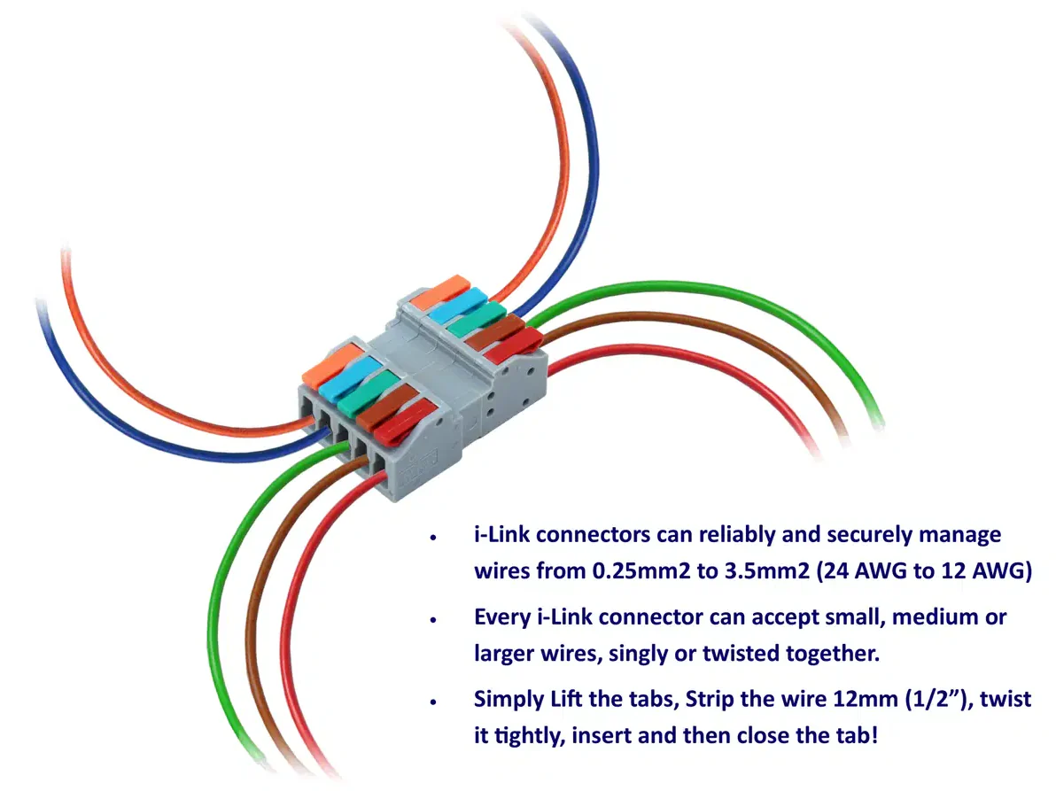DCW-iLP5.6 Solder-Free 5-Pole 2-piece PLUGGABLE i-Link Connectors (6 pairs) - Image 3