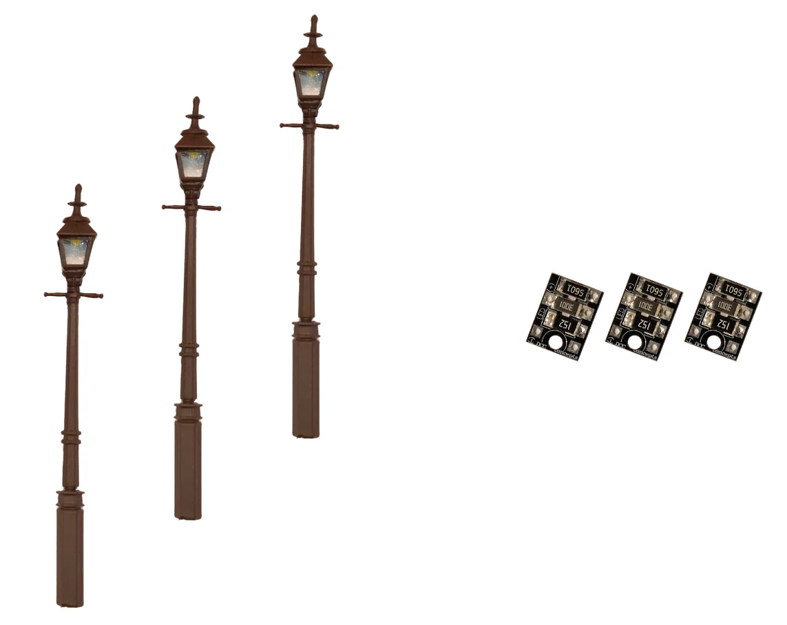 LML-GSBK 4mm Scale Gas Street/Platform Lamps – Black (3 pack)