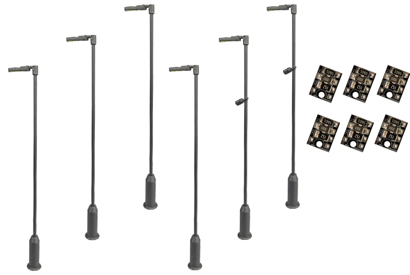 LML-VPMSL 4mm Scale Modern Post Lamps Value Pack – Grey (6 pack)