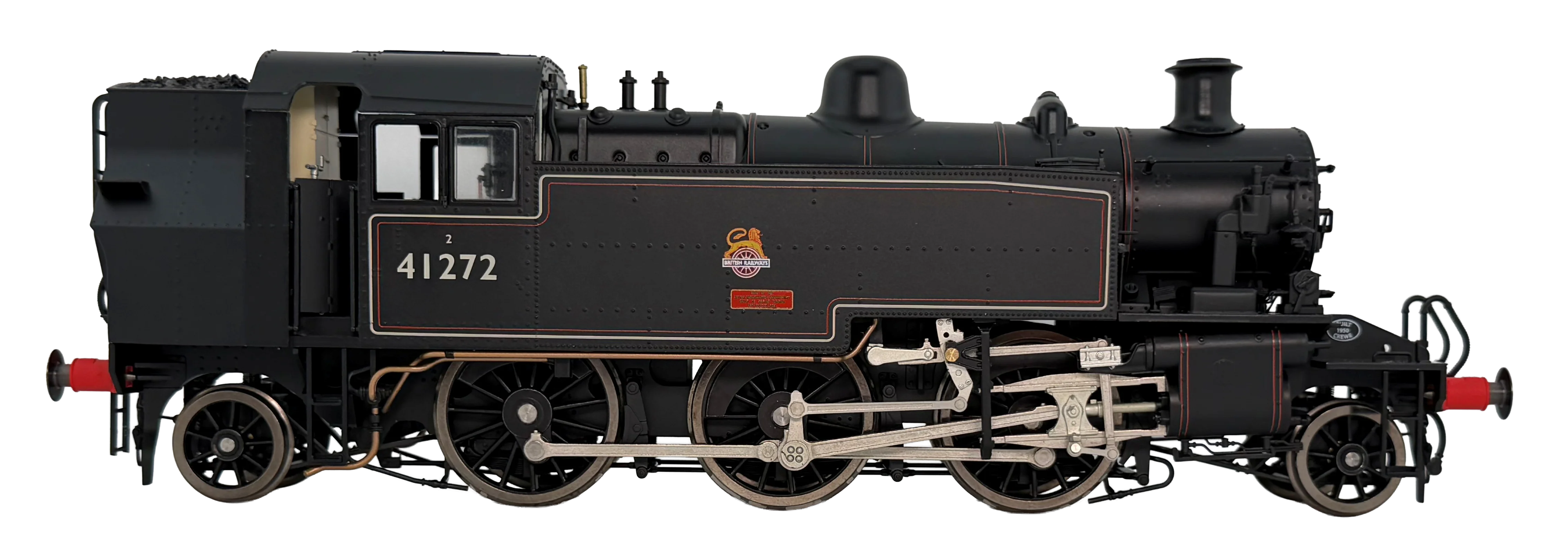 LHT-S-041-003 Ivatt Class 2 2-6-2T 41272 BR Lined Black Early Crest Push Pull Steam Locomotive