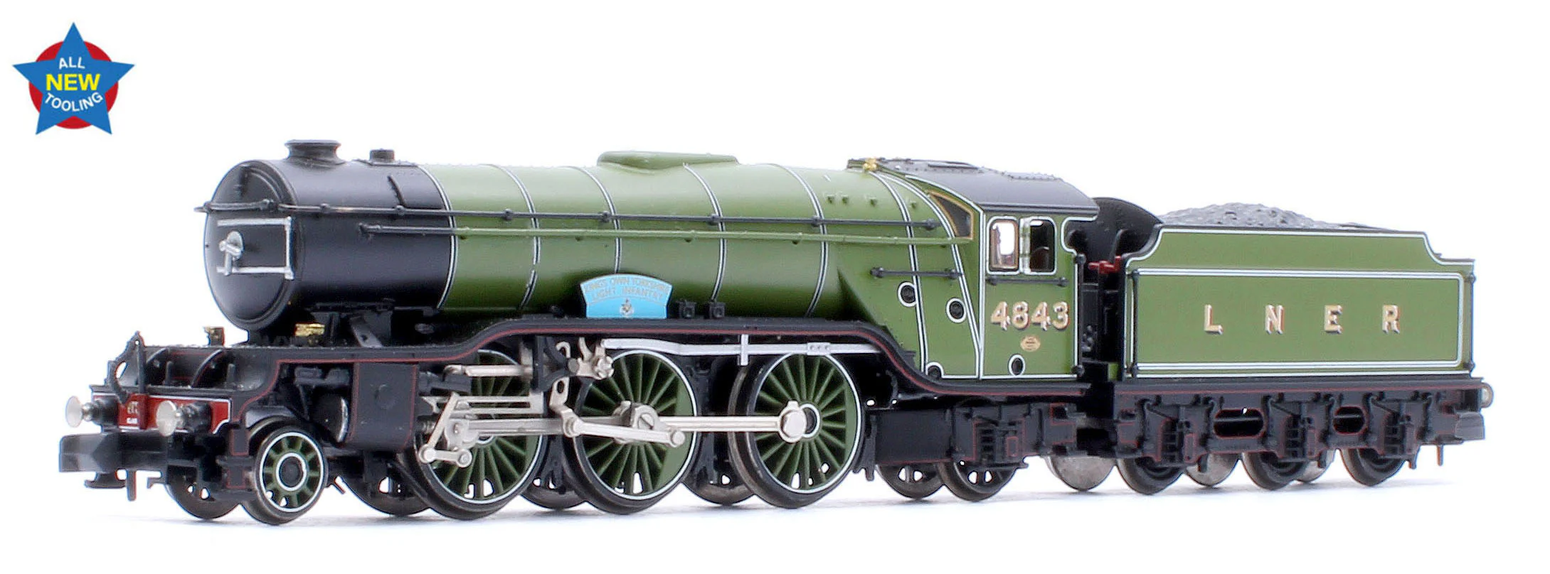 372-611 LNER V2 4843 'Kings Own Yorkshire Light Infantry' LNER Lined Green Steam Locomotive