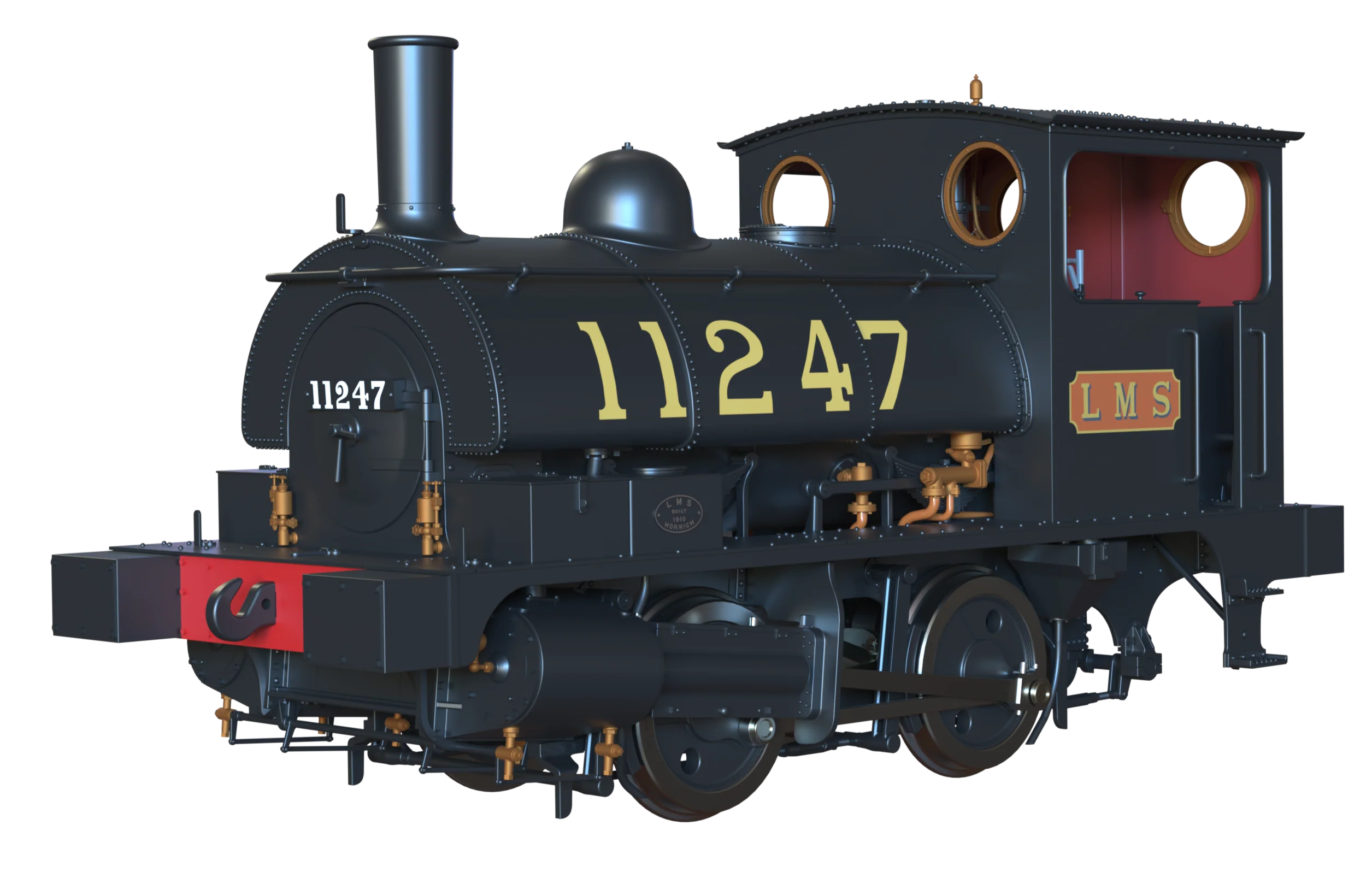 E1041 LYR 'Pug' 0-4-0ST 11247 LMS Lined Black Steam Locomotive