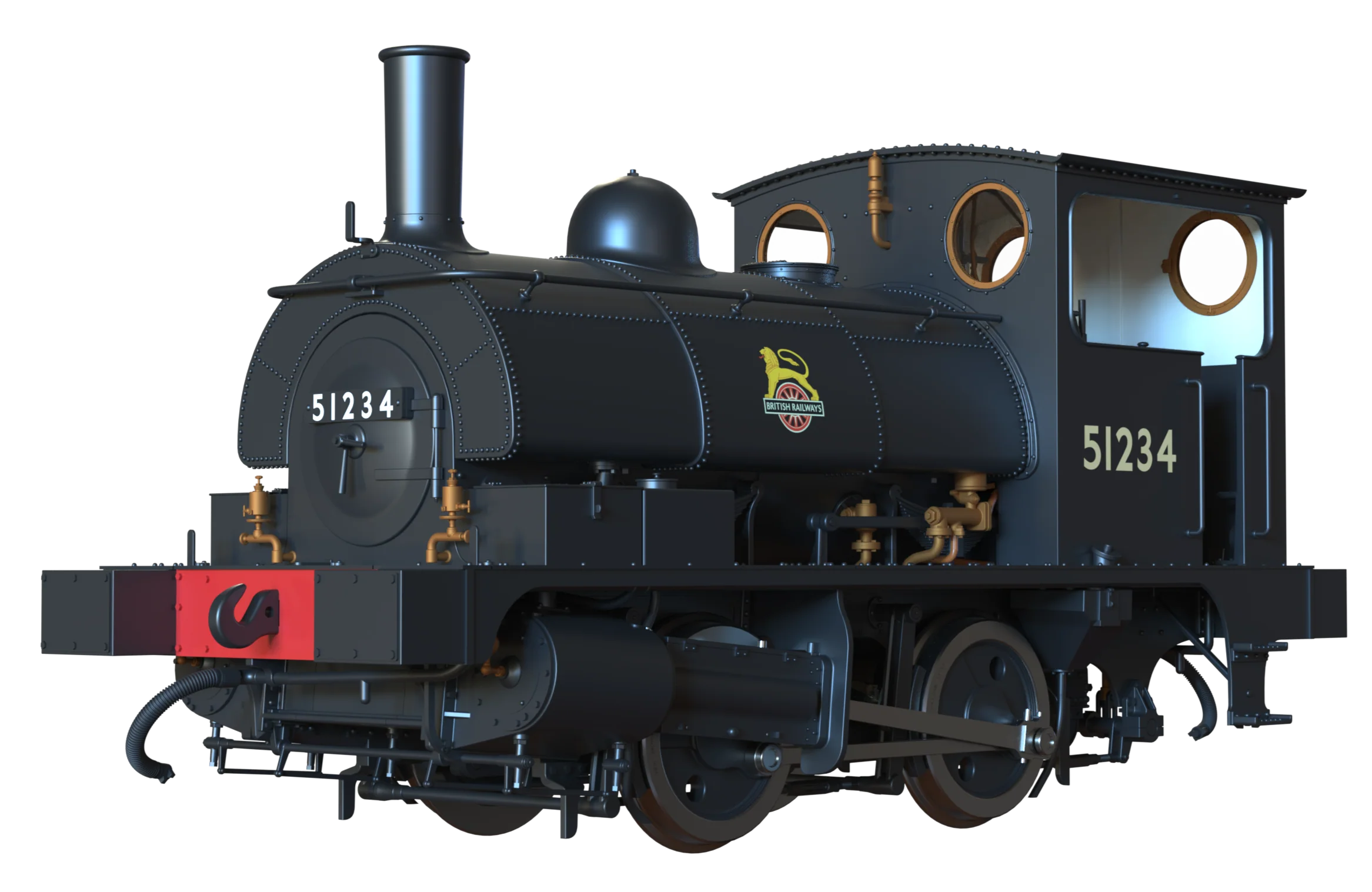 E1045 LYR 'Pug' 0-4-0ST 51234 BR Black Early Emblems Steam Locomotive