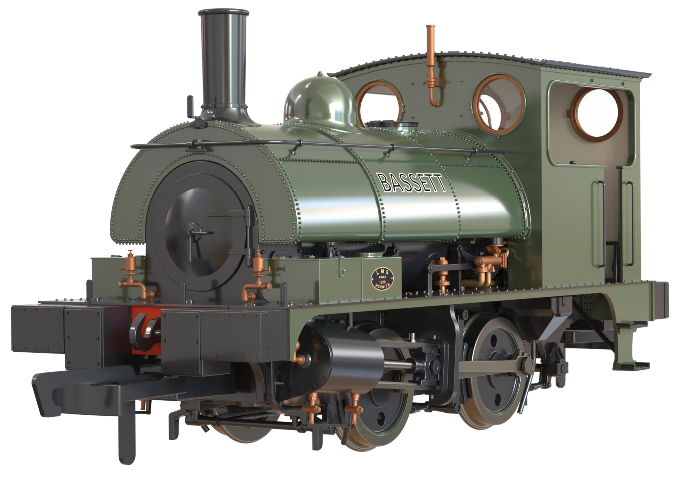 C1023S LYR 'Pug' 0-4-0ST "Bassett" Bottle Green Steam Locomotive - DCC Sound