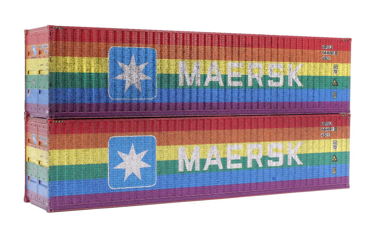 4F-RAINBOW-23W Maersk Rainbow 40ft High Cube Container Twin Pack - Weathered - Image 3