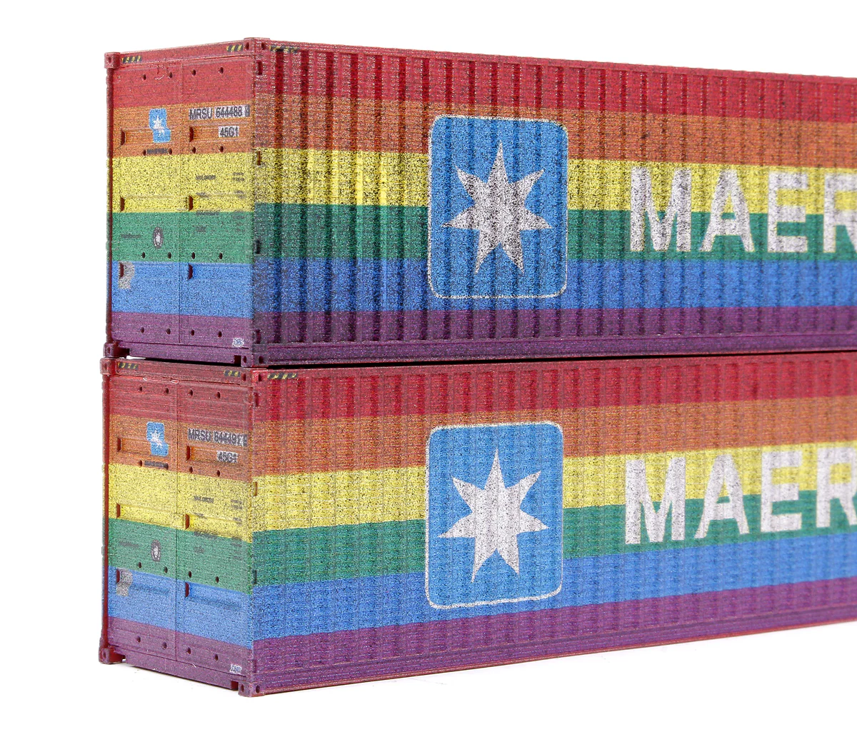 4F-RAINBOW-23W Maersk Rainbow 40ft High Cube Container Twin Pack - Weathered - Image 4