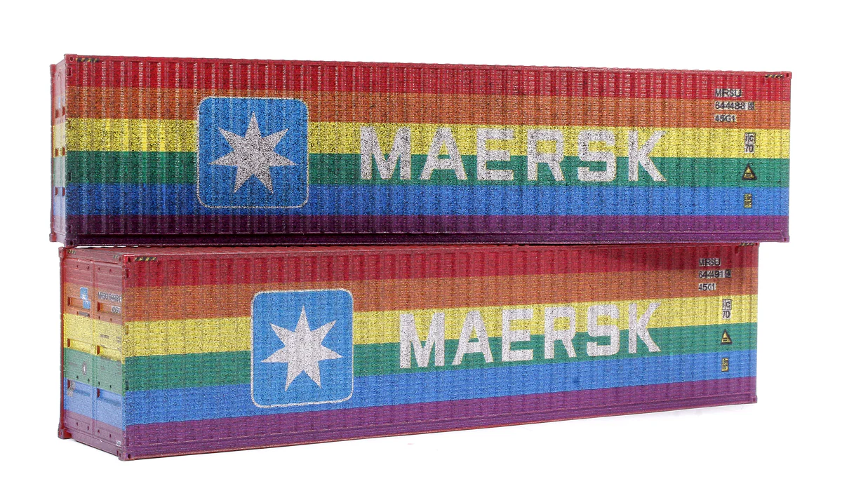 4F-RAINBOW-23W Maersk Rainbow 40ft High Cube Container Twin Pack - Weathered - Image 5