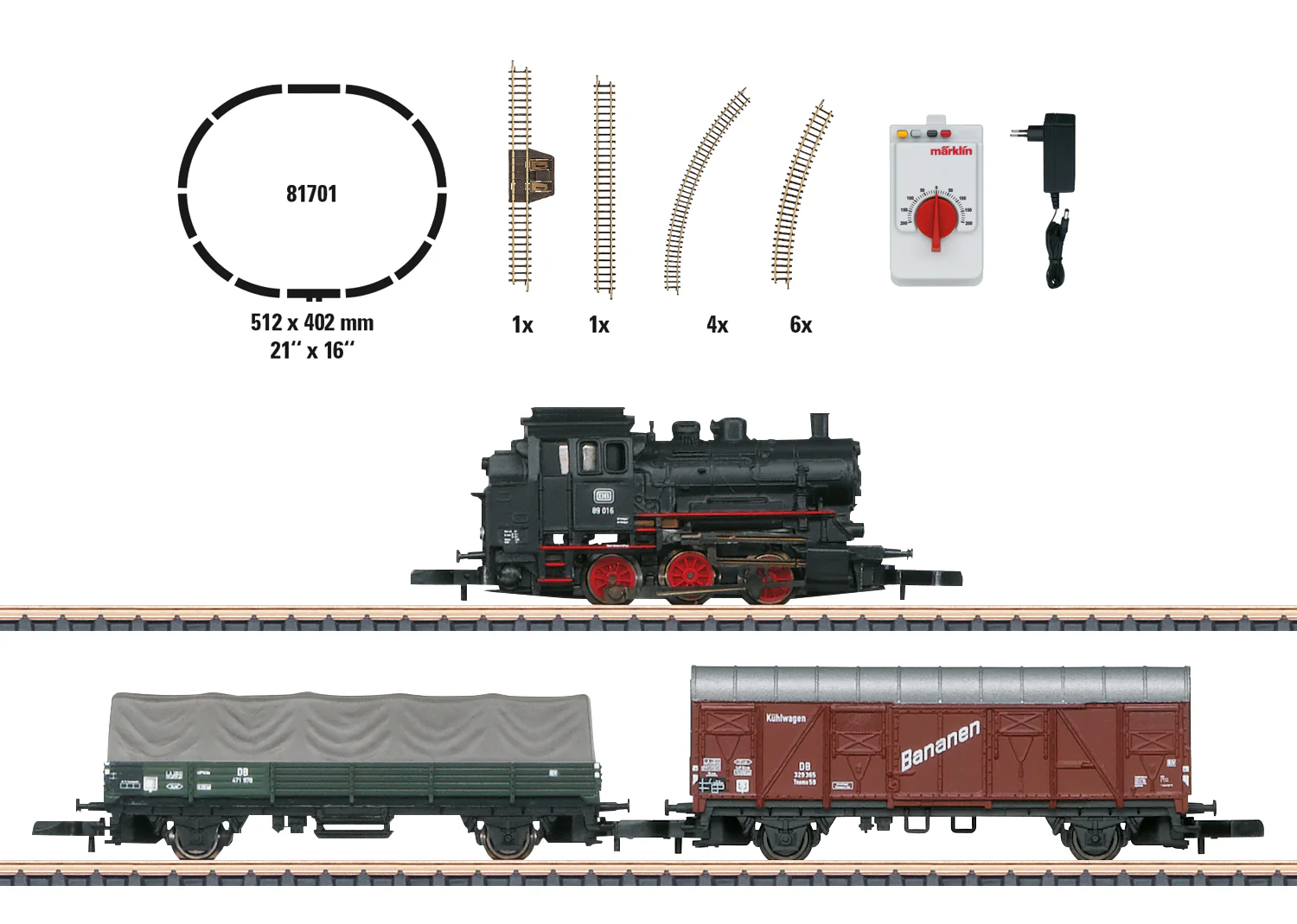 81701 DB BR89 Steam Freight Starter IV Train Set