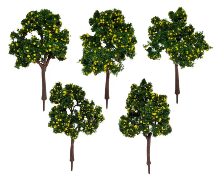 076-703 1:76 Scale Yellow Fruit Trees Scenery (Pack of 5)