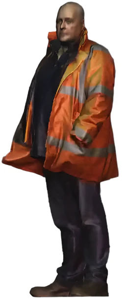 1104-043 O Gauge - Railway & Lineside - Loco Crew in High Vis Jacket - Image 2