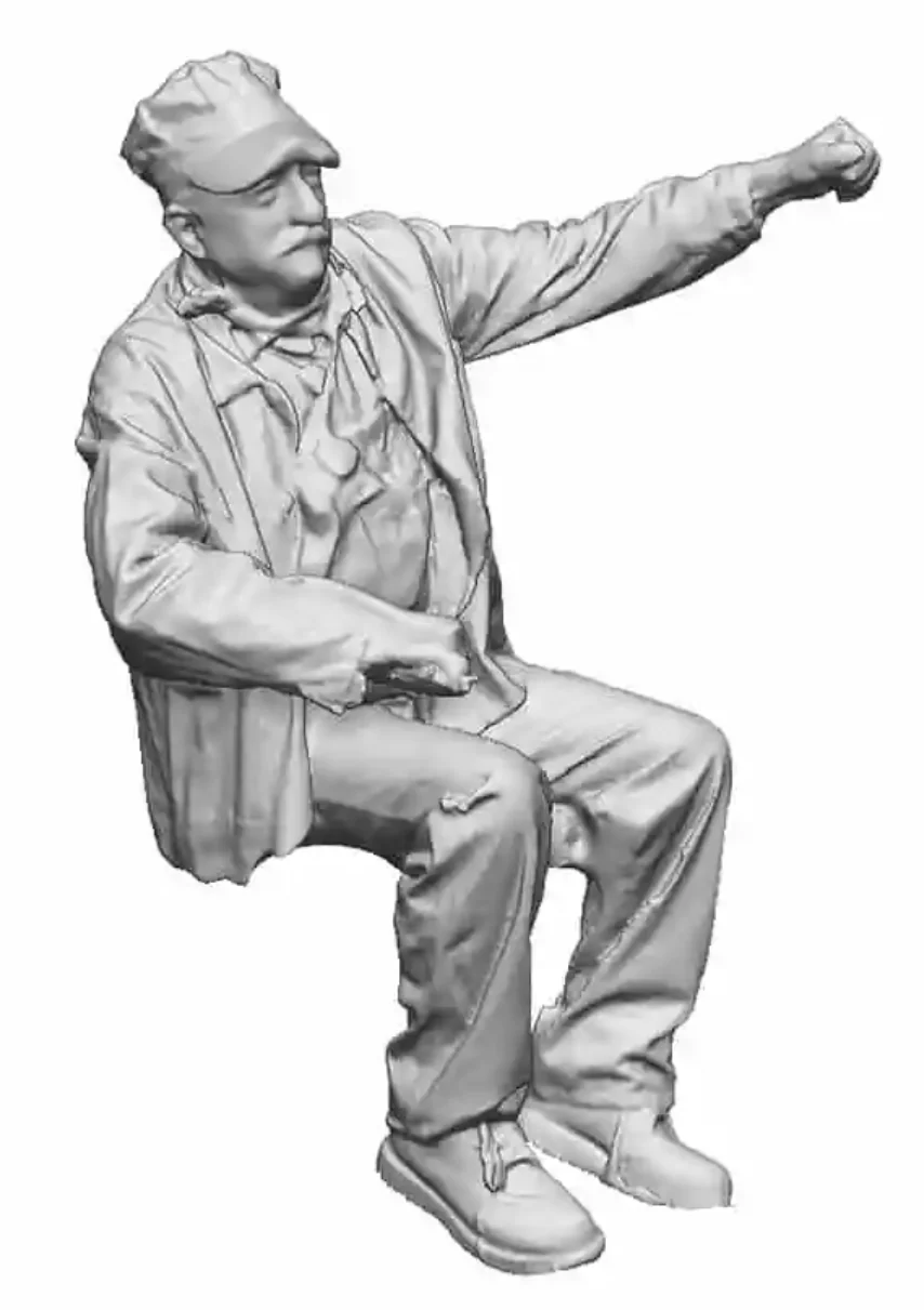 22050-076R OO Gauge - North American - Seated Engineer using Throttle - Right Hand Raised