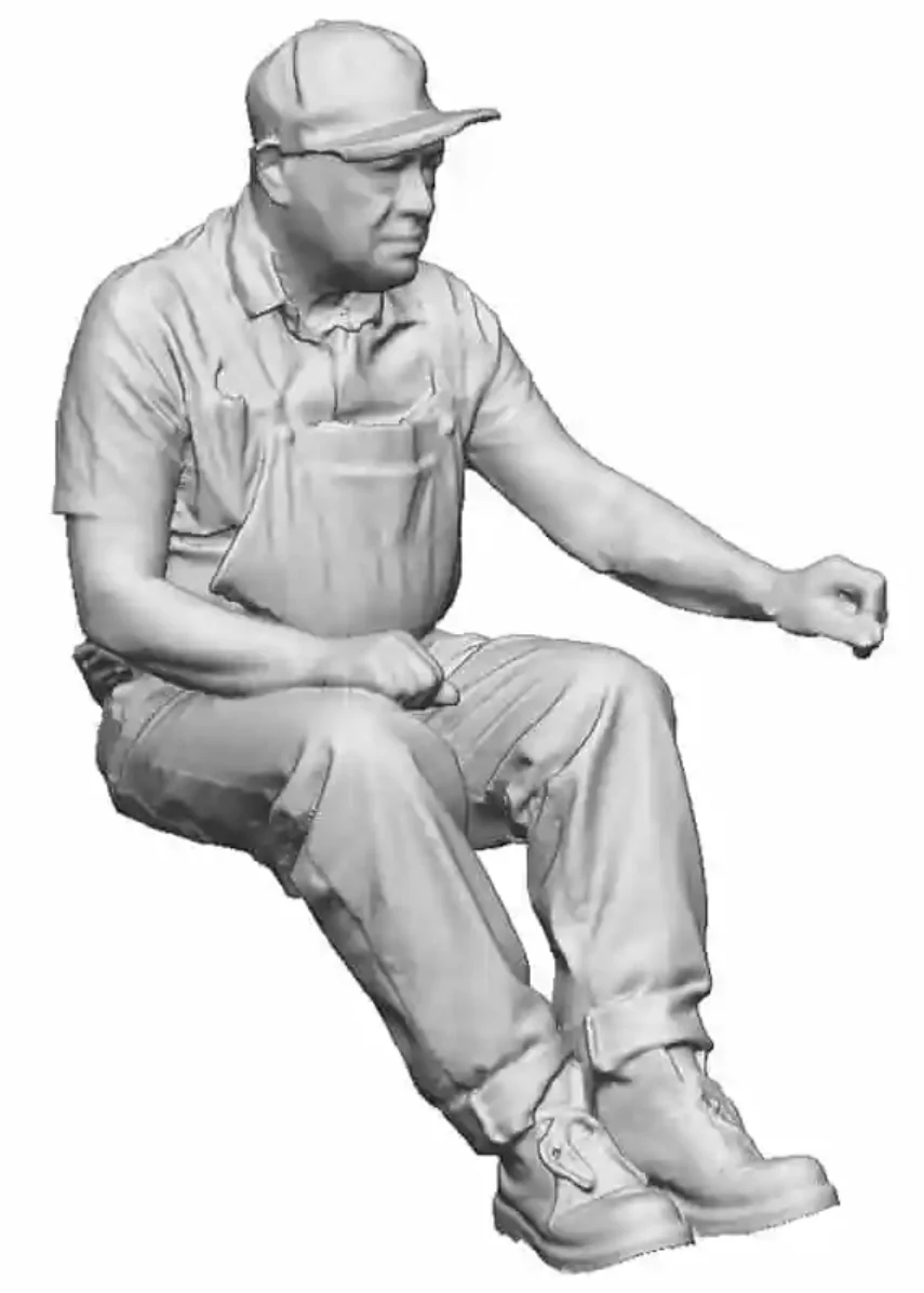 23050-148R N Gauge - North American - Seated Engineer using Regulator - Right Hand Raised