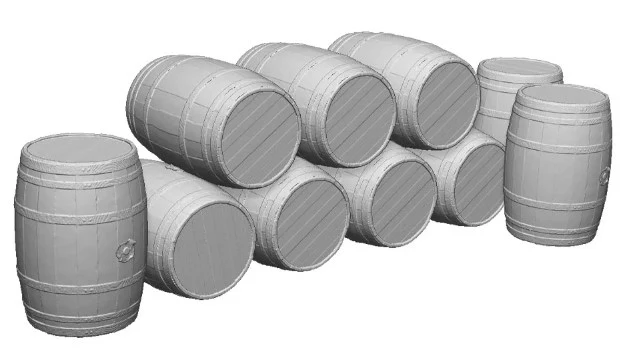 2675-148 N Gauge Work and Industry Platform Accessories - Barrels - Pack of 10
