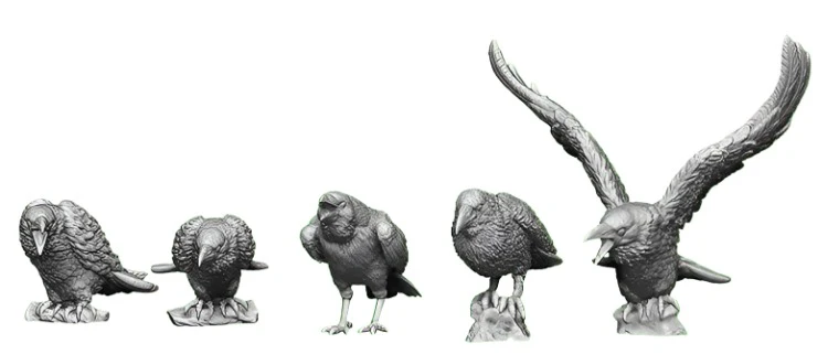 31402-076 OO Gauge Pets, Wildlife & Livestock - Crows - Pack of 10