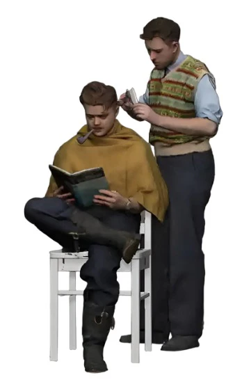 50300-048 1:48 Scale RAF Through the Ages - World War Two - RAF Pilot having haircut - Image 2