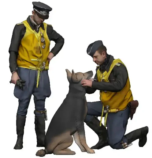 50600-048 1:48 Scale - World War Two - Luftwaffe Pilots with German Shepherd - Image 2