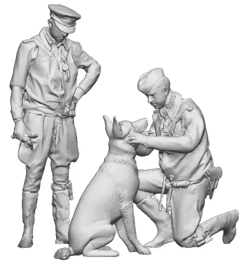 50600-076 1:76 Scale - World War Two - Luftwaffe Pilots with German Shepherd