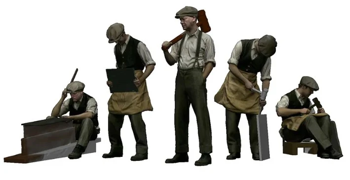 9038-148 N Gauge 1922-1948 Pre-Grouping - Slate Worker Bundle - Image 2