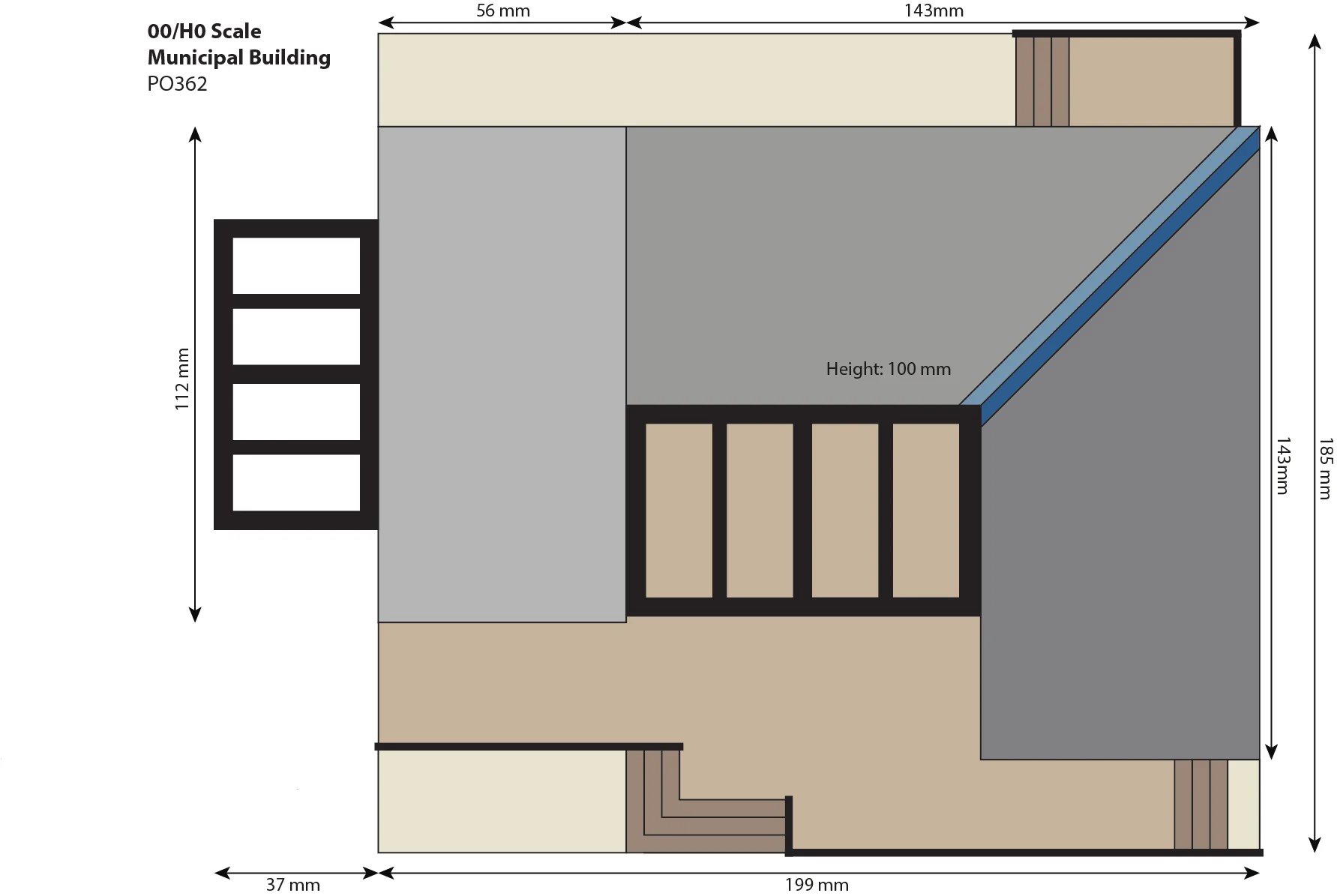PO362 MUNICIPAL BUILDING Building Kit - Image 3