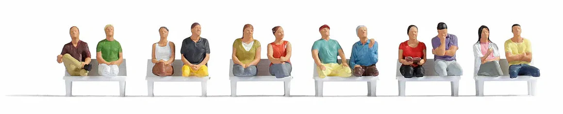 N15250 Seated Passengers (12) without Legs Figure Set