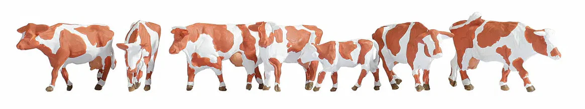 N15726 Brown & White Cows (7) Figure Set