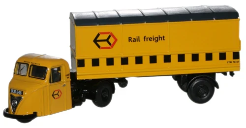 76RAB009 Scammell Scarab Van Trailer Railfreight Yellow