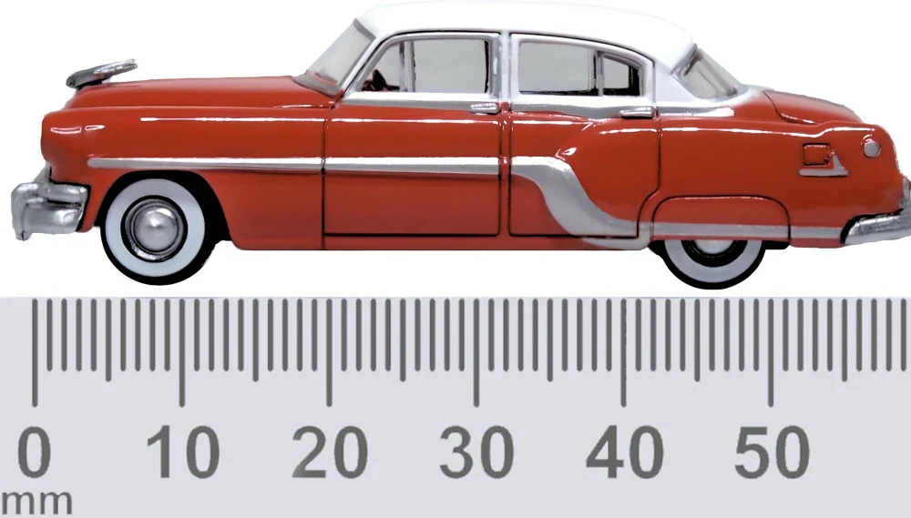 87PC54004 1954 Pontiac Chieftan 4 Door Coral Red/Winter White - Image 6