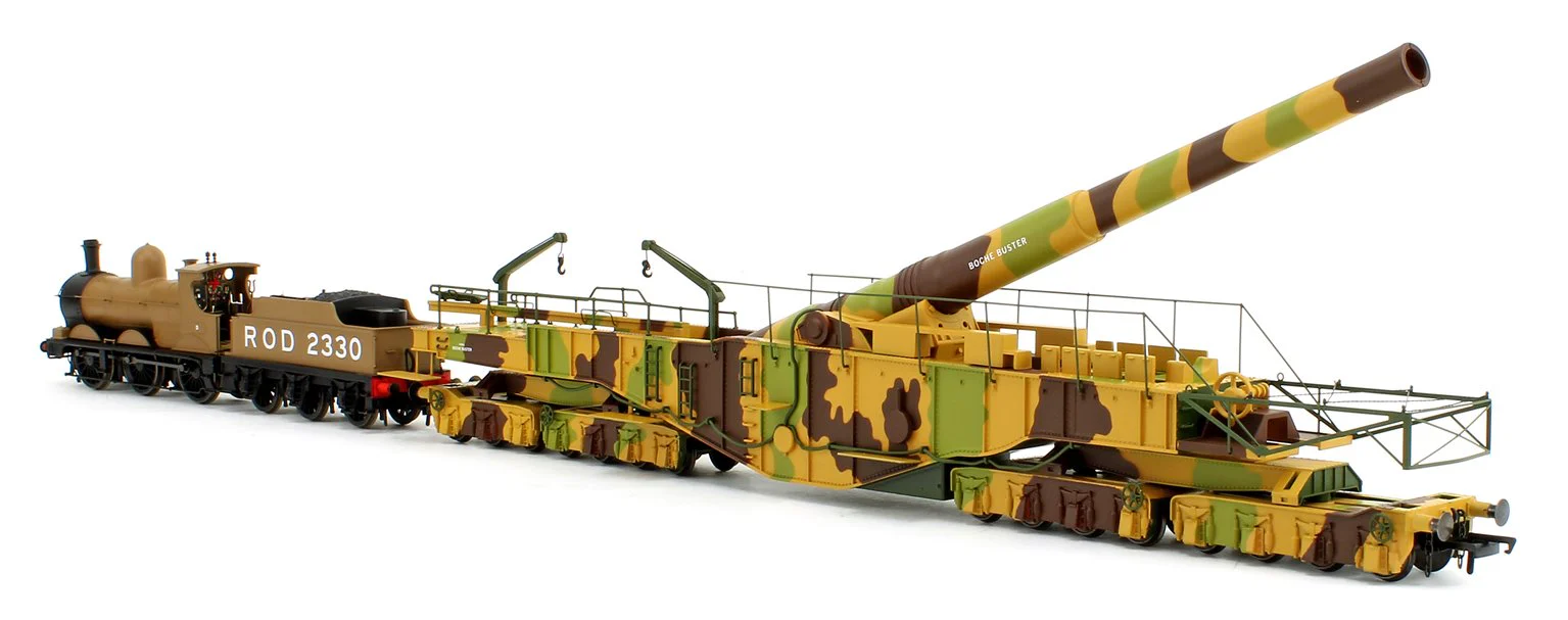 Pre-Owned Rail Gun Pack - WWI Boche Buster Camouflage Railgun with ROD 2330 Khaki 0-6-0 Dean Goods Locomotive - DCC Fitted - Image 2