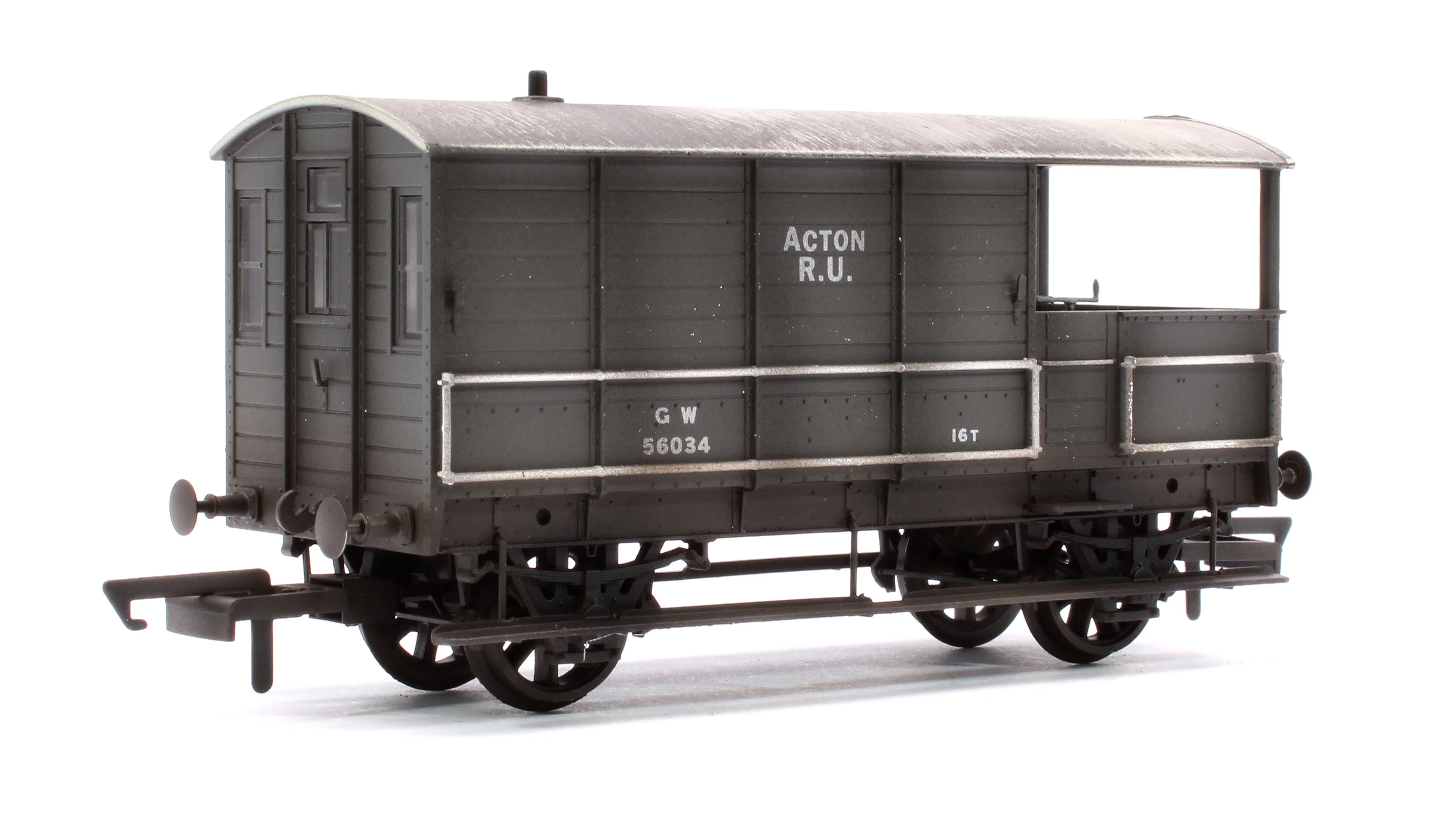 OR76TOB002W Toad Brake Van GWR 4 Wheel Acton 56034 - Weathered
