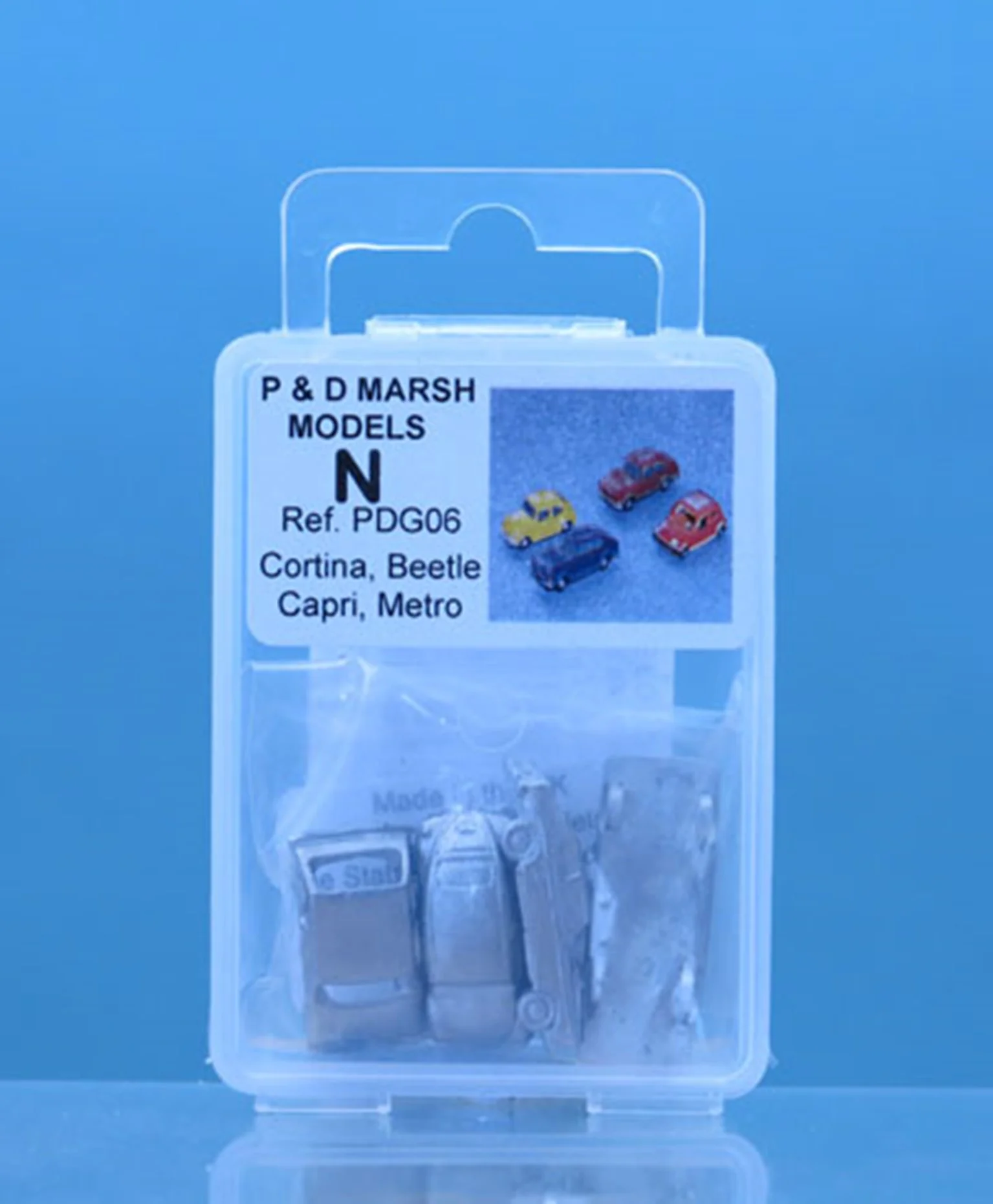 PDG06 N Gauge Capri Cortina Beetle Metro Cars - UNPAINTED - Image 2