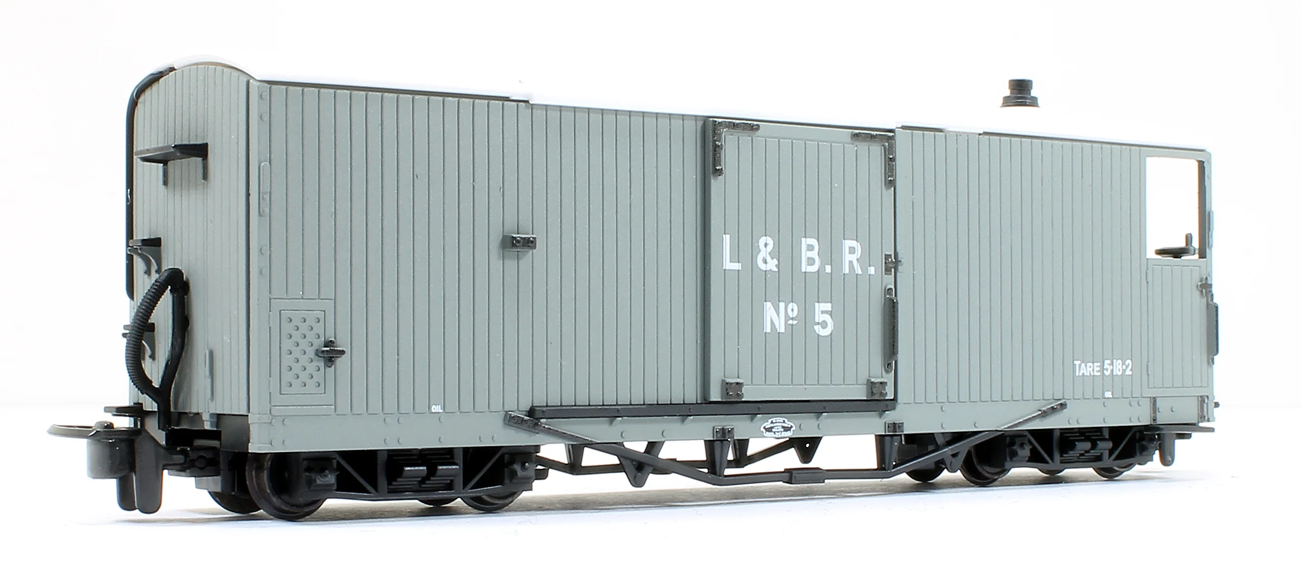 GR240AO L&B 8 ton Bogie Goods Brake Van, L&B Livery, grey, no.5, Open Veranda. - Image 2