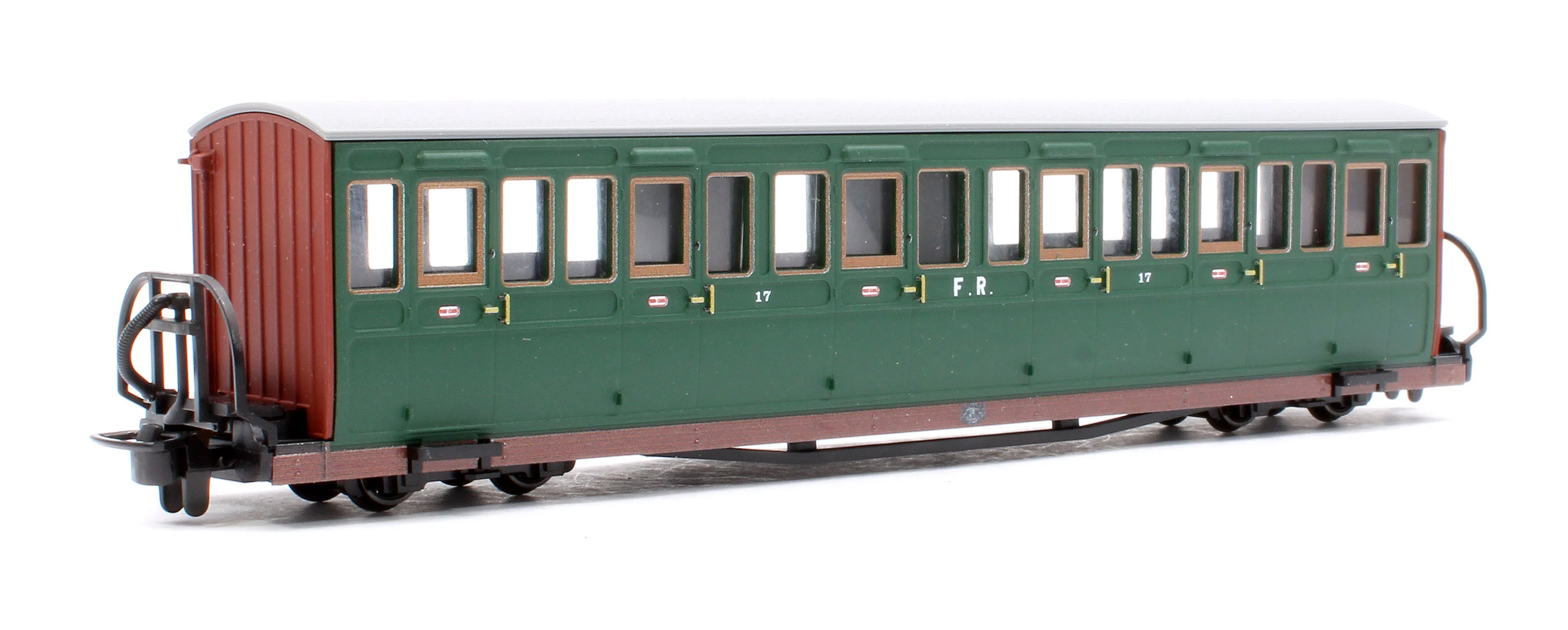 GR603A Ffestiniog Railway Short 'Bowsider' Bogie Coach, Colonel Stephens Green, No. 17
