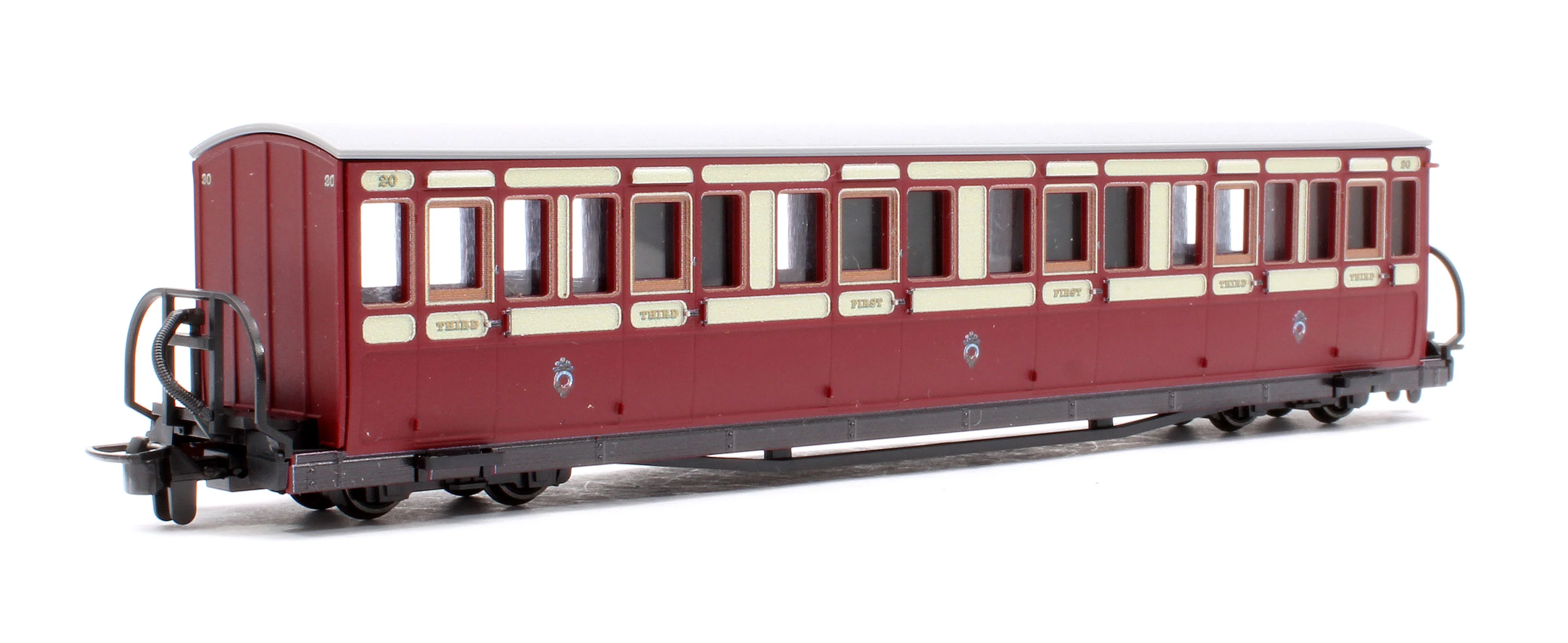 GR622B Ffestiniog Railway Long 'Bowsider' Bogie Coach, Red & Cream, No. 20