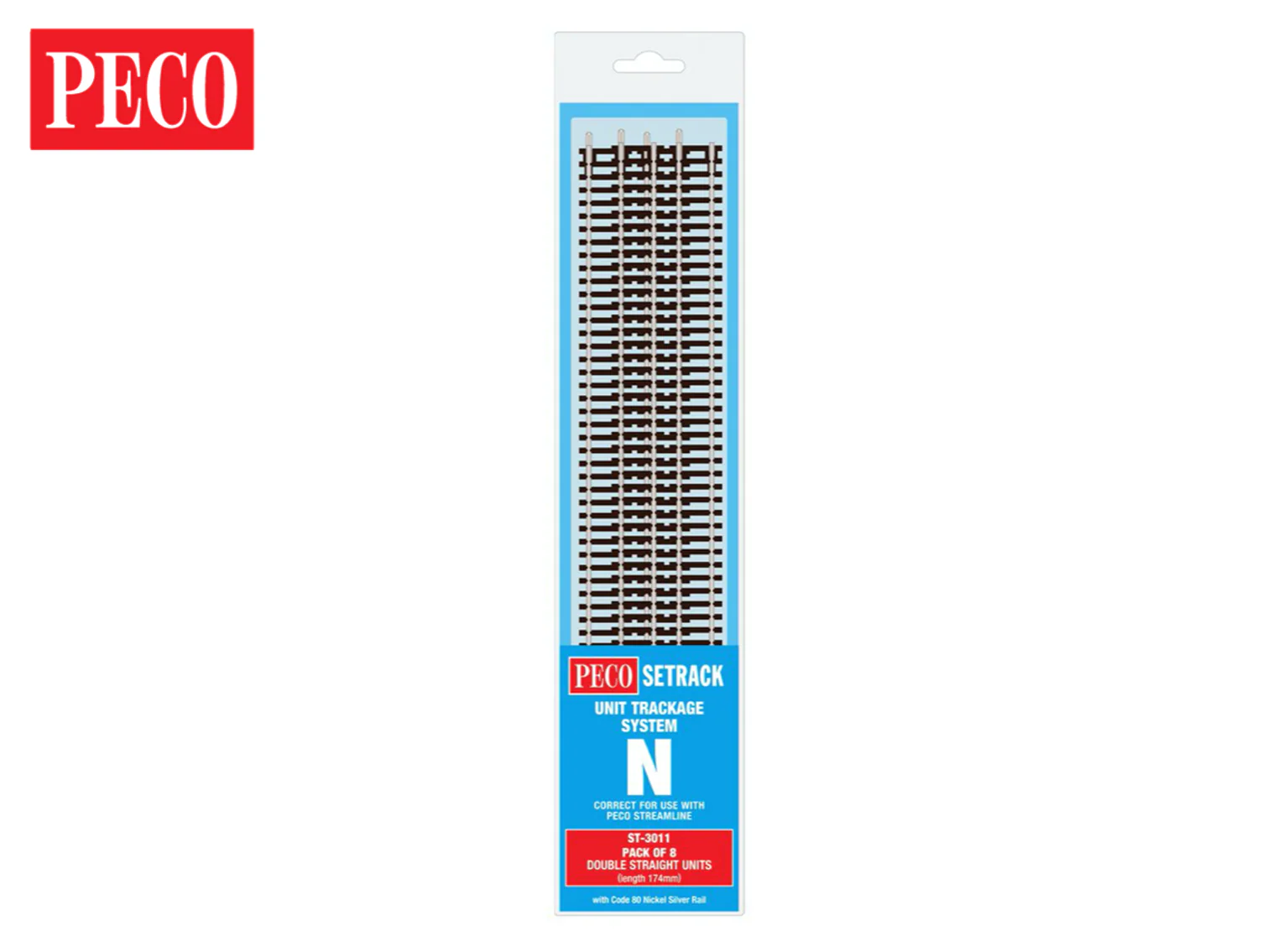 ST3011 ST3011 174mm - Code 55/80 - Setrack Double Straight Track (8)
