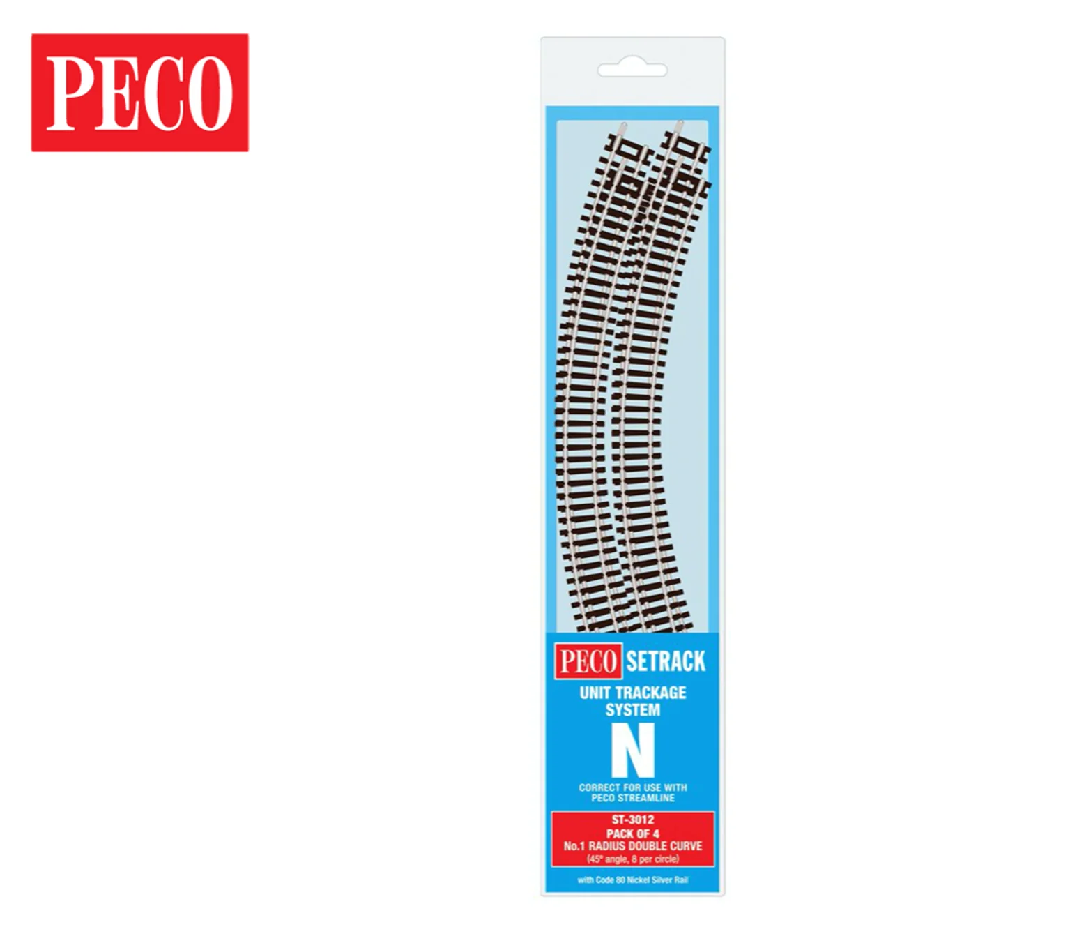 ST3012 ST3012 228mm - Code 55/80 - Double Standard Curve Track Radius 1 (4)