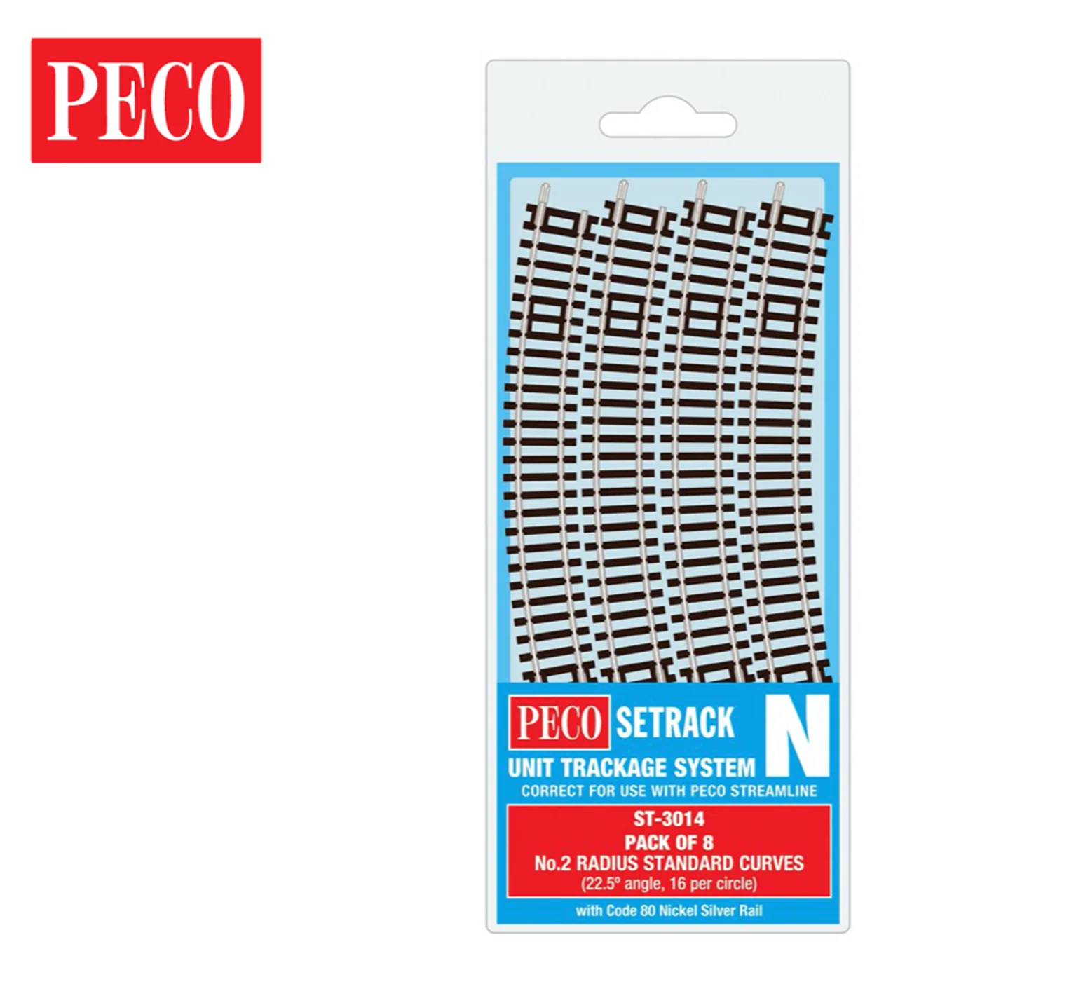 ST3014 ST3014 263.5mm - Code 55/80 - Setrack No.2 Standard Curve Track Radius 2 (8)