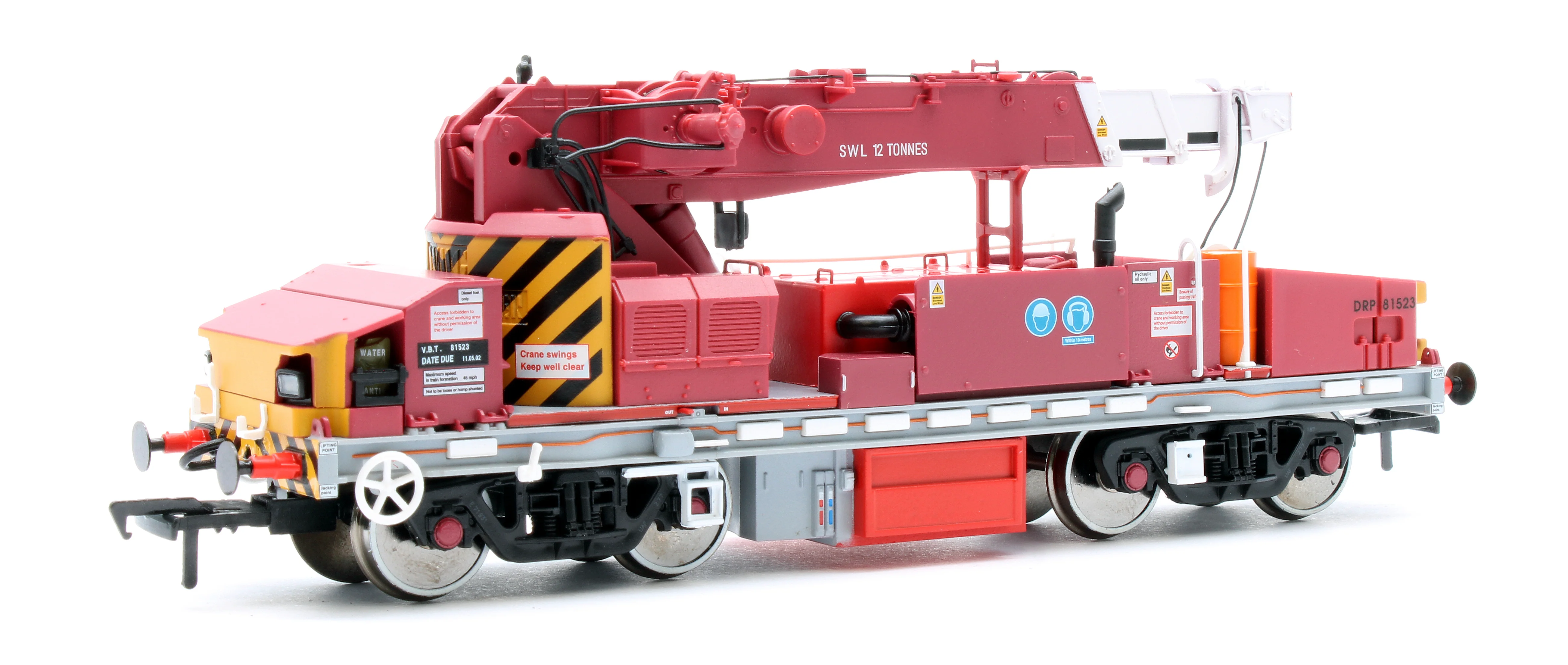 E87049 Plasser 12T YOB Diesel-Hydraulic Crane DRP81523 Javis/Fastline Maroon - Image 2