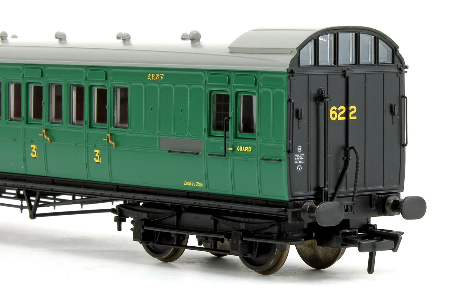 39-603 SE&CR 60ft Birdcage Brake Third Lavatory SR Malachite Green 3527 - Image 4