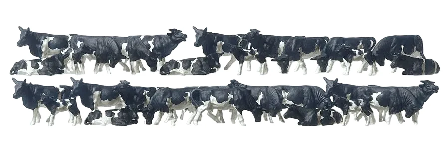PR14408 Black/White Cows (30) Standard Figure Set