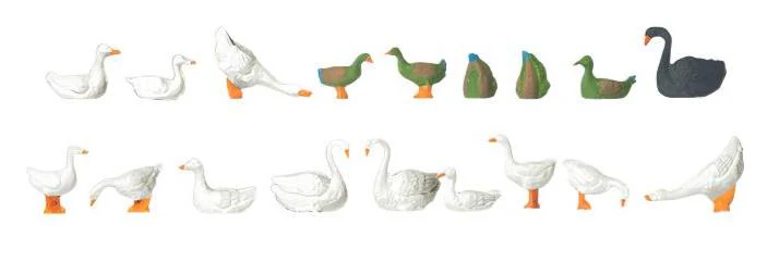 PR14167 Preiser 14167 Ducks Geese & Swans