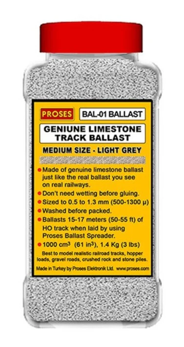 PBAL-01 1.4 Kg (3 lbs) Authentic Limestone Ballast HO/OO (Light Grey)