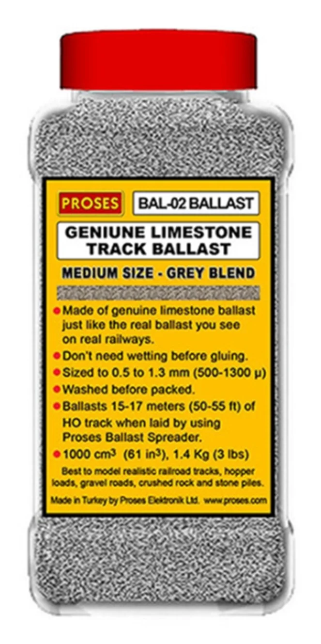 PBAL-O-02 1.4 Kg (3 lbs) Authentic Limestone Ballast O-Scale (Grey Blend)