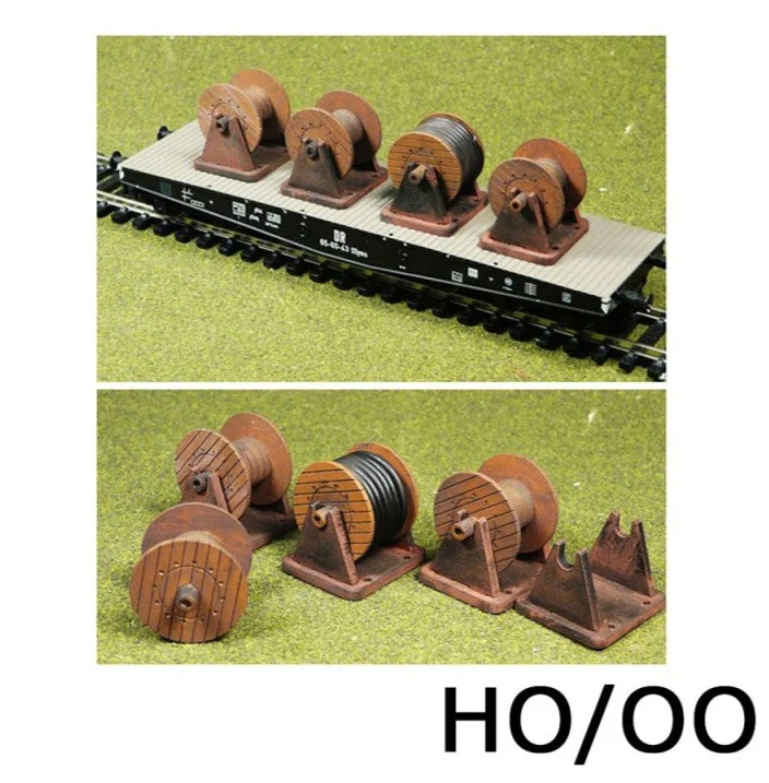 PLS-003 Laser-Cut Cable Drums Kit (4 drums) HO/OO