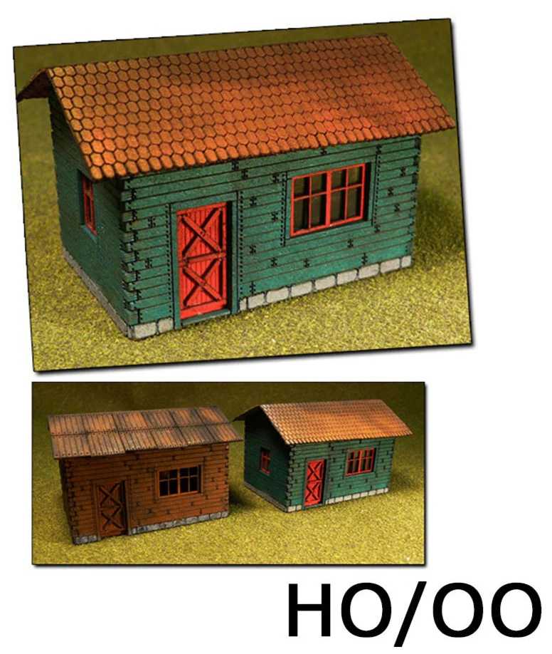 PLS-004 Laser-Cut Cottages Kit (2 cottages) H0/00